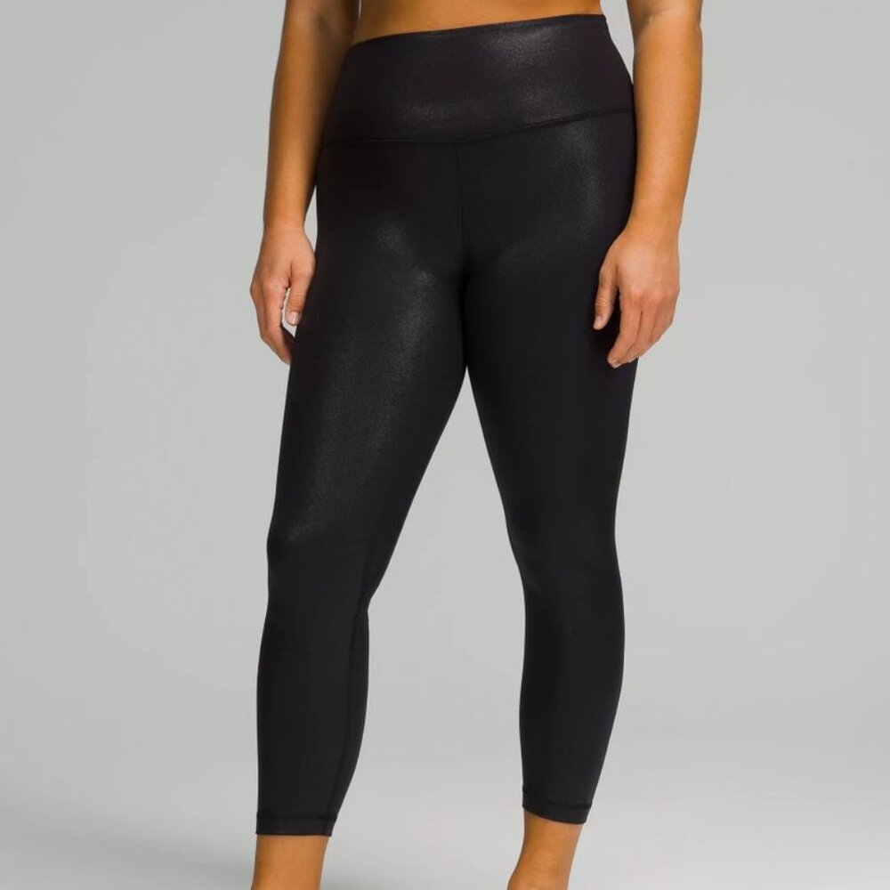 Lululemon Align High-Rise Pant 25" *Shine - Radiate Foil Print Black Size 4